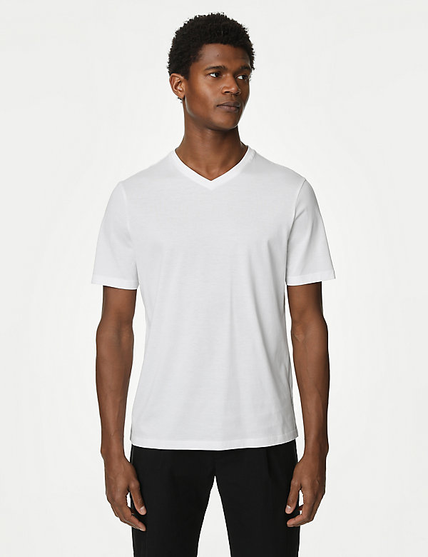 Pure Supima® Cotton V-Neck T-Shirt - CA