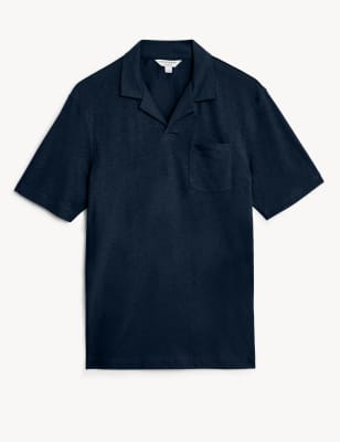 Linen Blend Revere Polo Shirt
