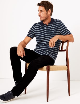 Polo en coton &agrave; rayures