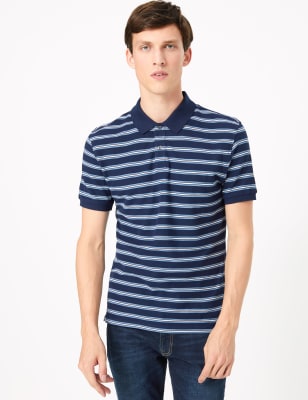Polo 100&nbsp;% coton &agrave; rayures