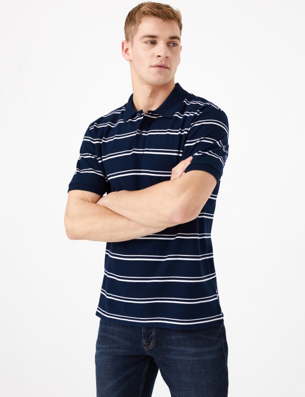 Cotton Striped Polo Shirt