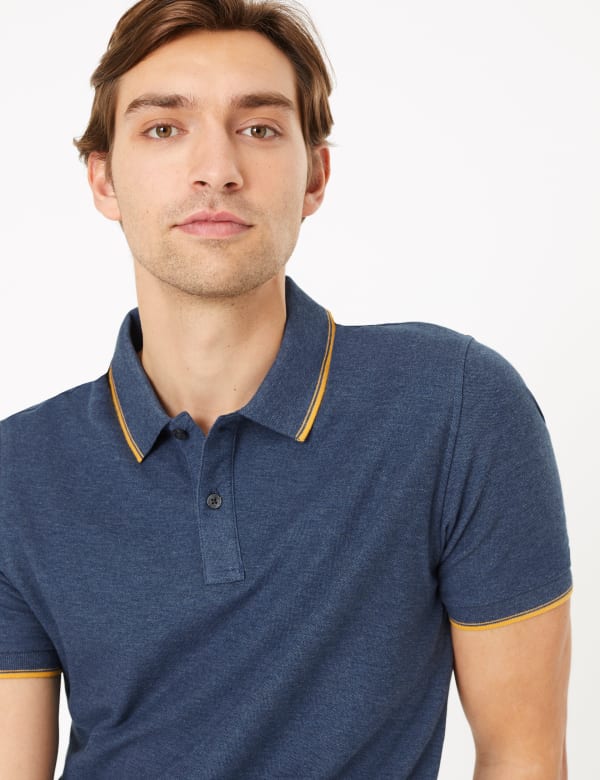 Pure Cotton Textured Polo Shirt