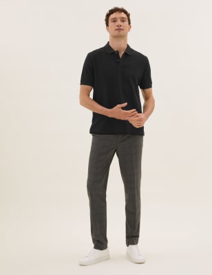 

Mens M&S Collection Piqué-Poloshirt aus reiner Baumwolle - Black, Black