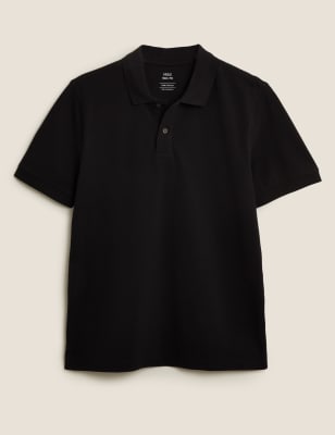 

Mens M&S Collection Slim Fit Pure Cotton Pique Polo Shirt - Black, Black