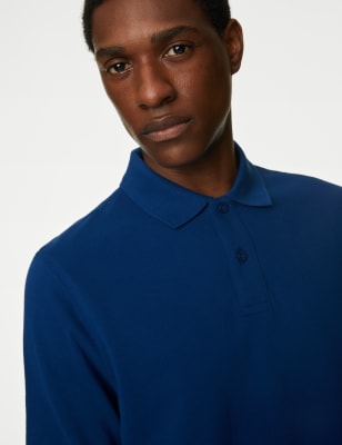 

M&S Collection Polo de piqué 100% algodónMens - Dark Blue, Dark Blue