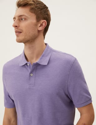 

M&S Collection Polo de piqué 100% algodónMens - Lilac, Lilac