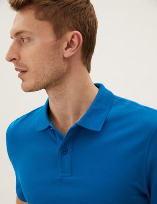 

Mens M&S Collection Pure Cotton Pique Polo Shirt - Turquoise, Turquoise