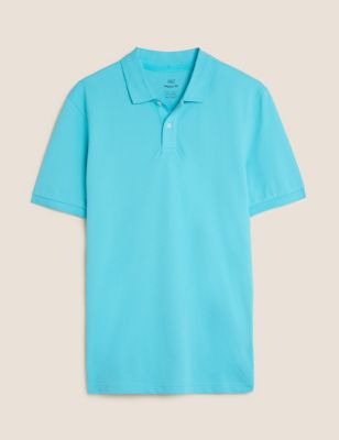M&S Mens Pure Cotton Pique Polo Shirt