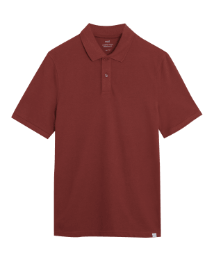 

Mens M&S Collection Pure Cotton Pique Polo Shirt - Brick, Brick