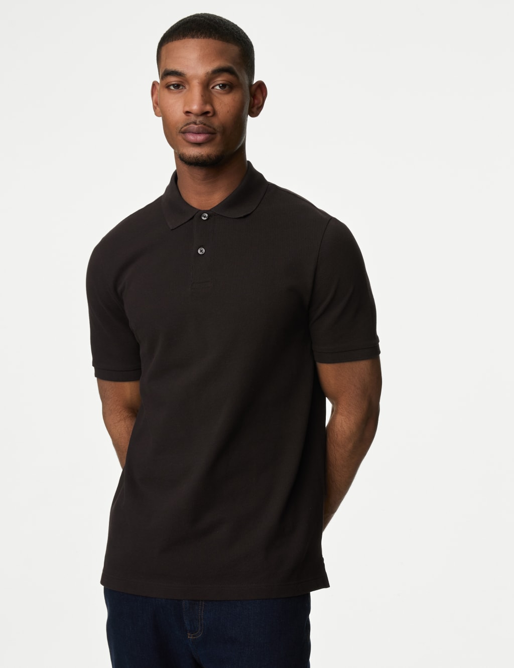 Black zip up polo shirt hotsell