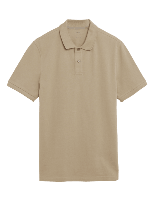 

Mens M&S Collection Pure Cotton Pique Polo Shirt - Toffee, Toffee