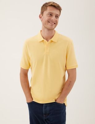 

Mens M&S Collection Pure Cotton Pique Polo Shirt - Yellow, Yellow