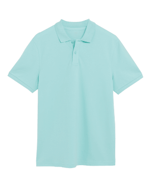 

Mens M&S Collection Pure Cotton Pique Polo Shirt - Light Mint, Light Mint