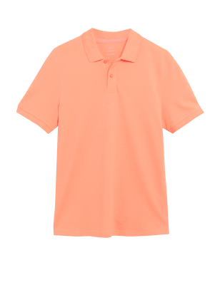 

Mens M&S Collection Pure Cotton Pique Polo Shirt - Light Orange, Light Orange