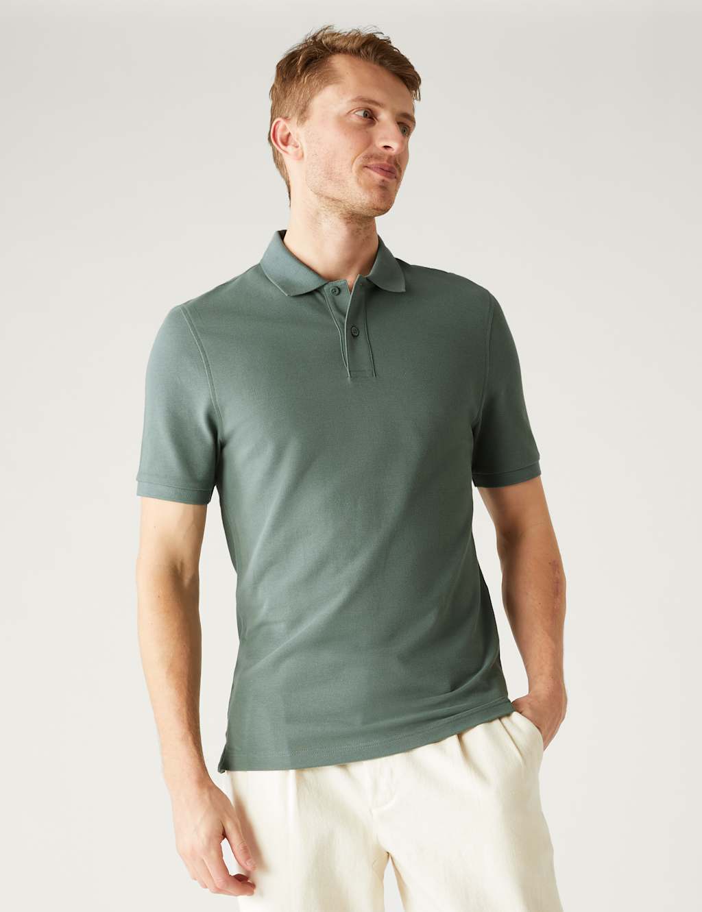 Slim Fit Pure Cotton Pique Polo Shirt image 3