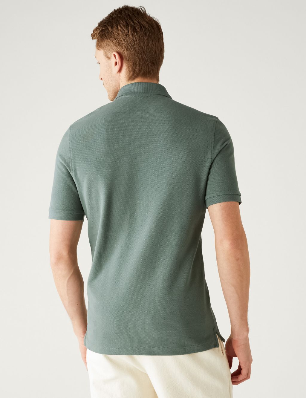 Slim Fit Pure Cotton Pique Polo Shirt image 5