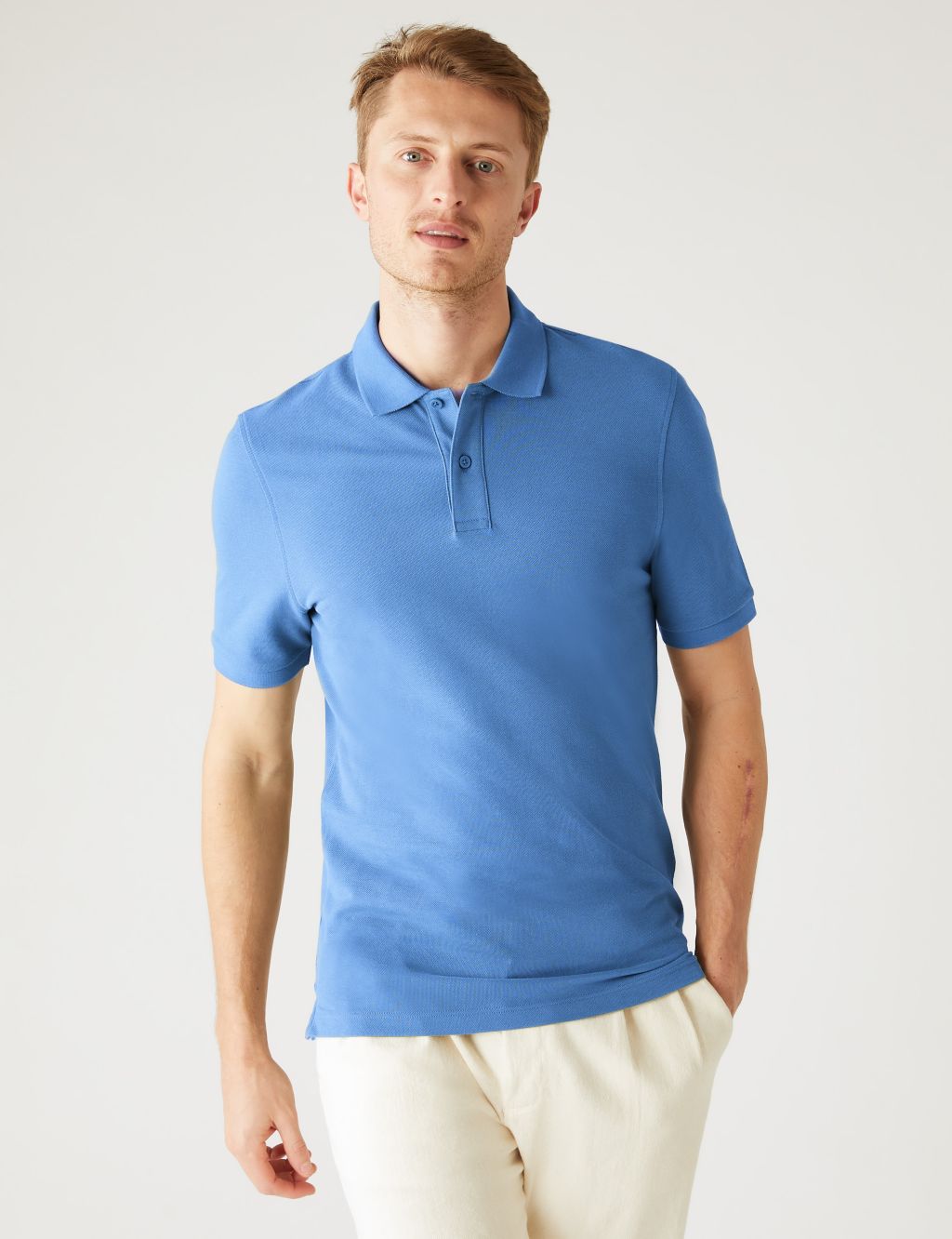 Slim Fit Pure Cotton Pique Polo Shirt image 1