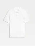 Schmal geschnittenes Piqué-Poloshirt aus reiner Baumwolle