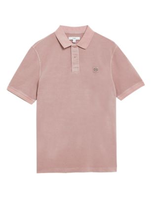 

Mens M&S Collection Pure Cotton Garment Dye Polo Shirt - Dusky Pink, Dusky Pink
