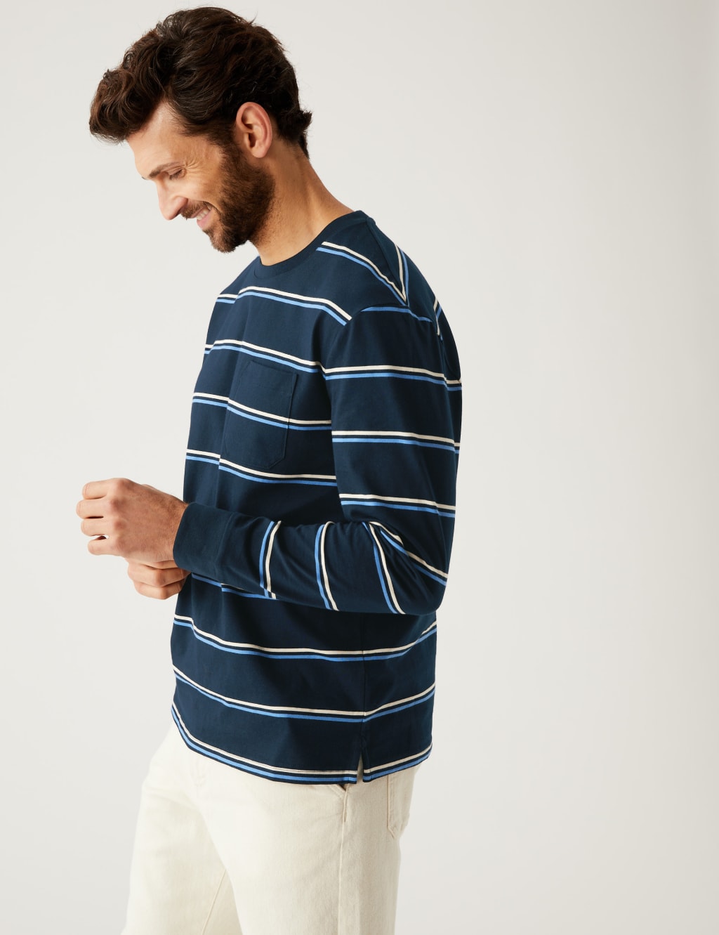 Pure Cotton Striped Heavy Weight T-Shirt image 1