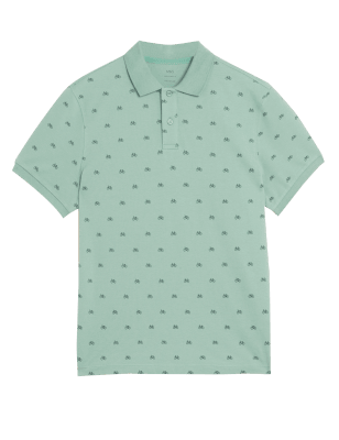 

M&S Collection Polo con estampado de bici de piqué 100% algodónMens - Light Green, Light Green