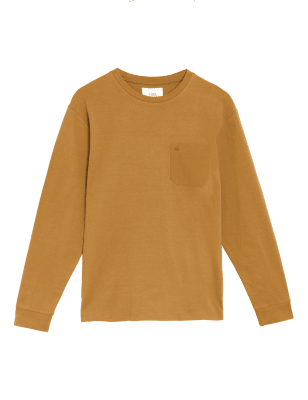 

Mens M&S Collection Pure Cotton Long Sleeve T-Shirt - Dark Gold, Dark Gold