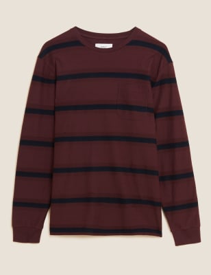 Pure Cotton Striped Long Sleeve T-Shirt