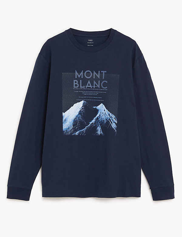 Pure Cotton Mountain Graphic T-Shirt - AL