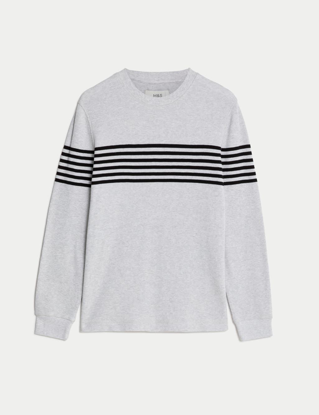 Pure Cotton Striped Waffle Sweatshirt image 2