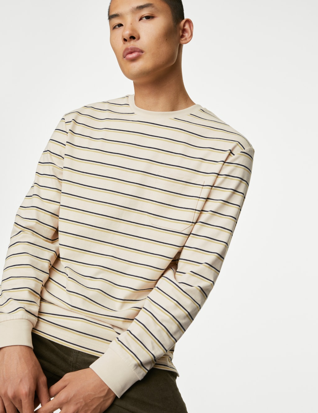 Pure Cotton Striped Long Sleeve T-Shirt image 1
