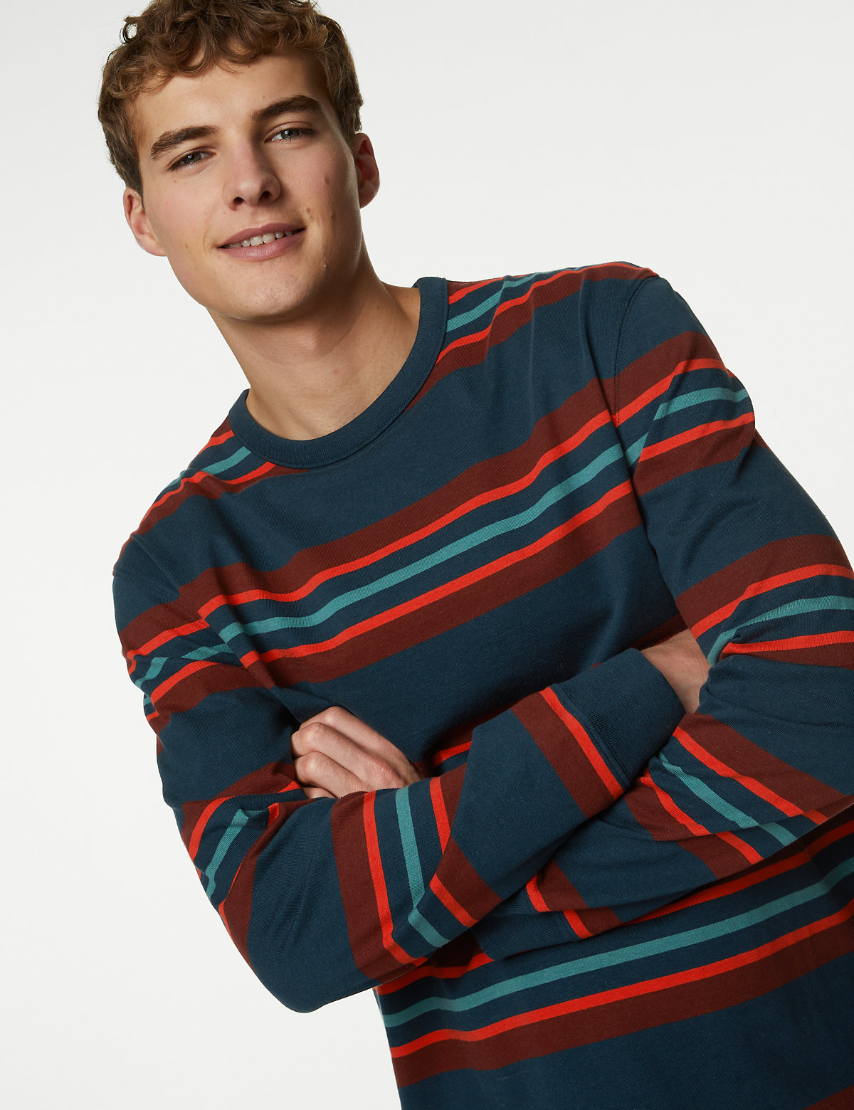 Pure Cotton Striped Long Sleeve T-Shirt