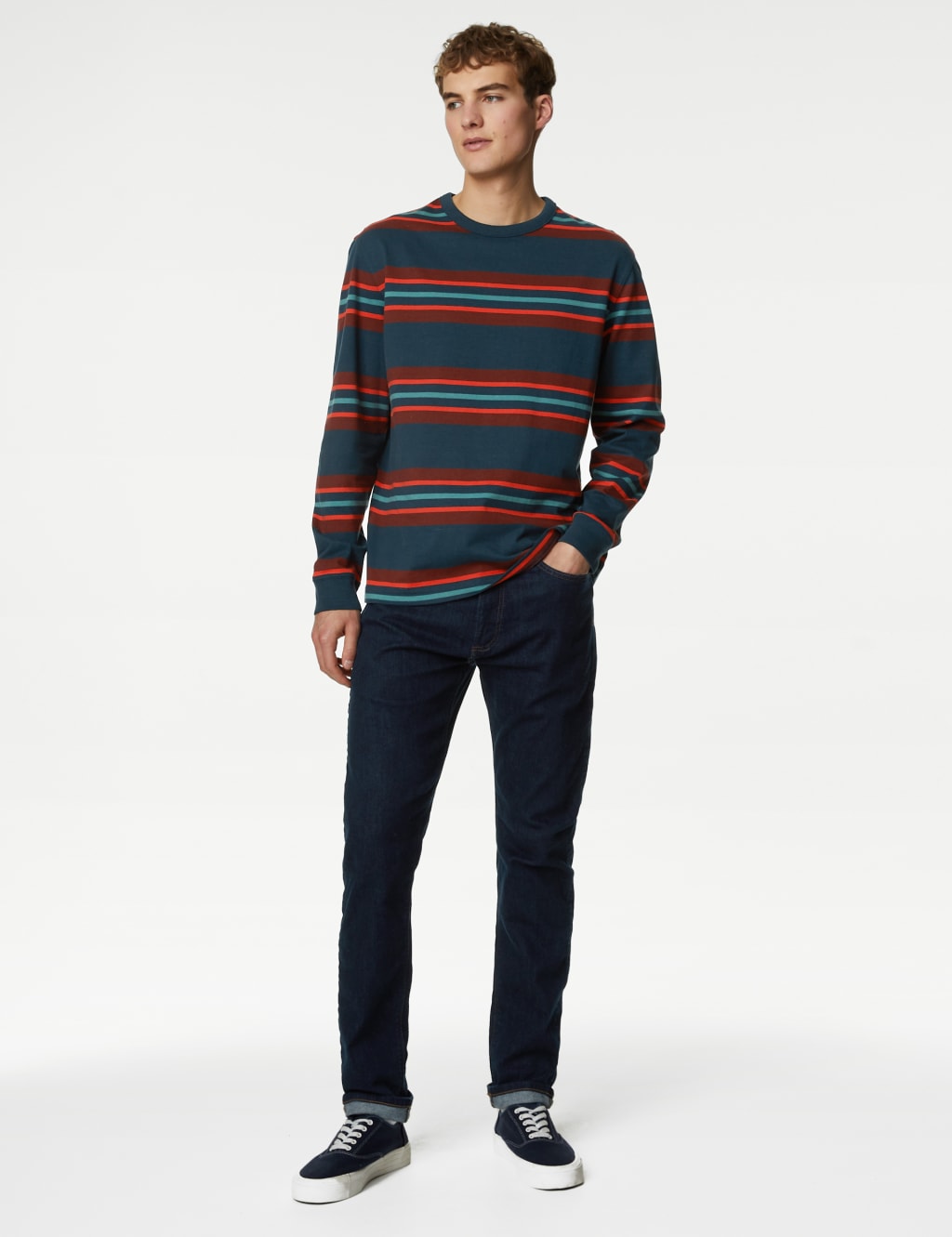 Pure Cotton Striped Long Sleeve T-Shirt image 3