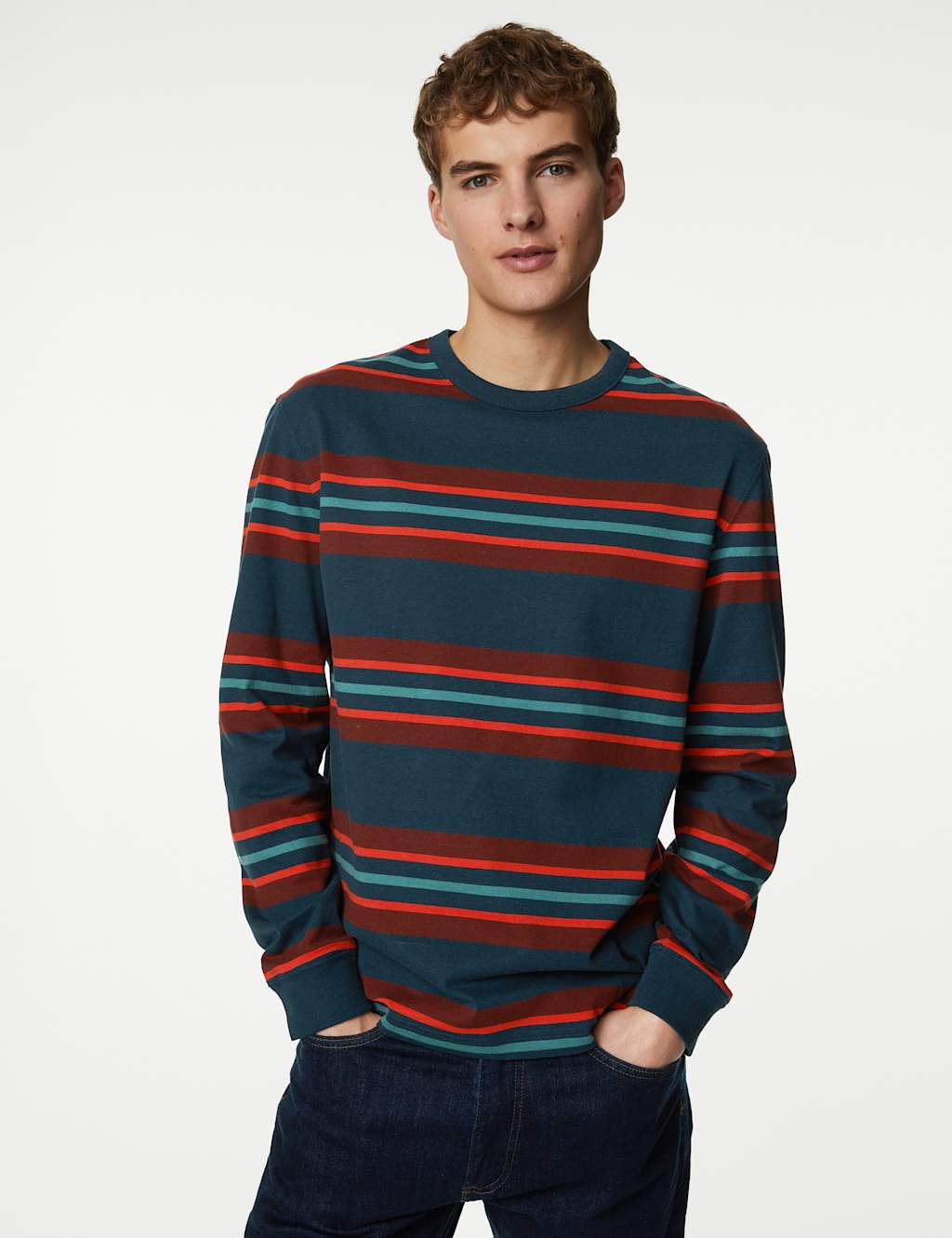 Pure Cotton Striped Long Sleeve T-Shirt image 4