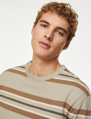 Pure Cotton Striped Long Sleeve T-Shirt