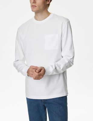 Pure Cotton Heavy Weight Long Sleeve T Shirt - AT