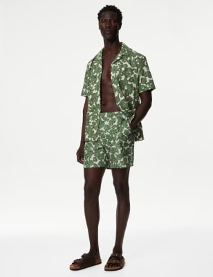 

Mens M&S Originals Harehills Botanical Print Swim Shorts - Green Mix, Green Mix