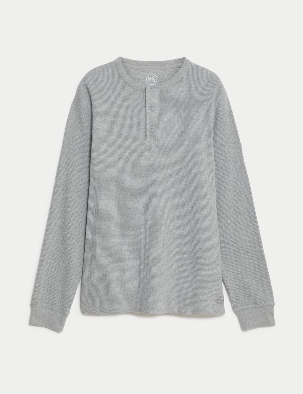Cotton Rich Waffle Henley T-Shirt image 2