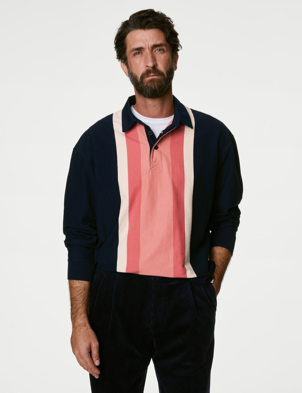 Pure Cotton Striped Rugby Shirt image 3