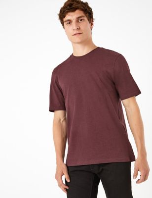  T-shirt à encolure ronde 100 % coton - Berry