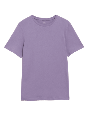 

Mens M&S Collection Pure Cotton Crew Neck T-Shirt - Dark Lilac, Dark Lilac