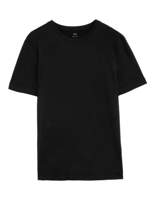 

Mens M&S Collection Pure Cotton Crew Neck T-Shirt - Black, Black