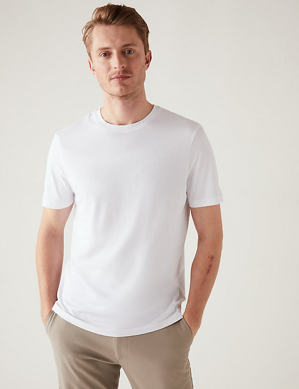 Pure Cotton Crew Neck T-Shirt - US