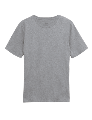 

Mens M&S Collection Slim Fit Pure Cotton T-Shirt - Grey Mix, Grey Mix