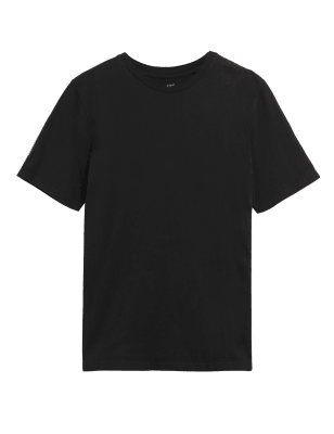 

Mens M&S Collection T-Shirt aus reiner Baumwolle in schmaler Passform - Black, Black