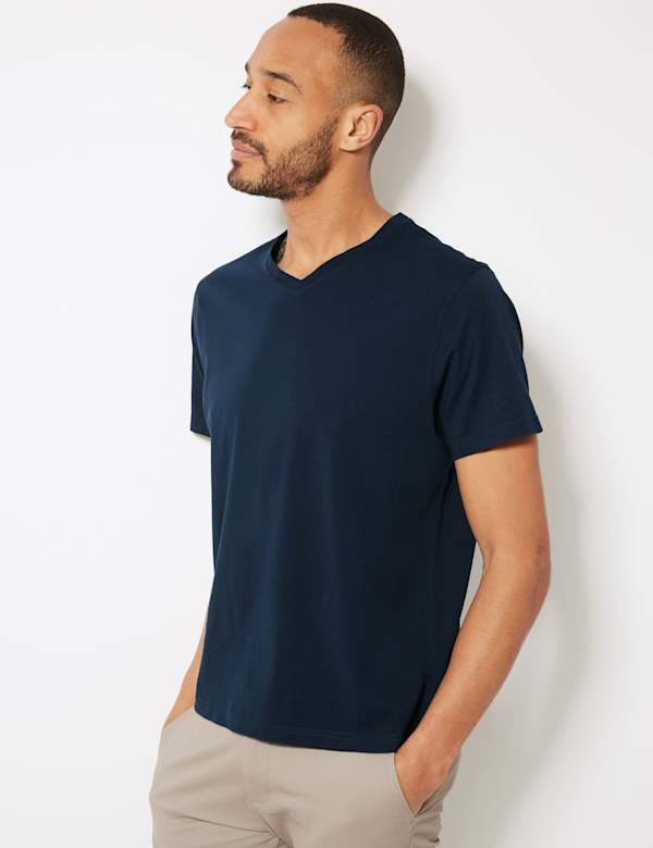 Pure Cotton V-Neck T-Shirt