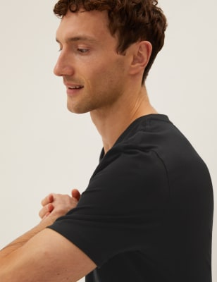 

Mens M&S Collection Pure Cotton V-Neck T-Shirt - Black, Black