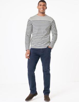 T-shirt en coton &agrave; rayures