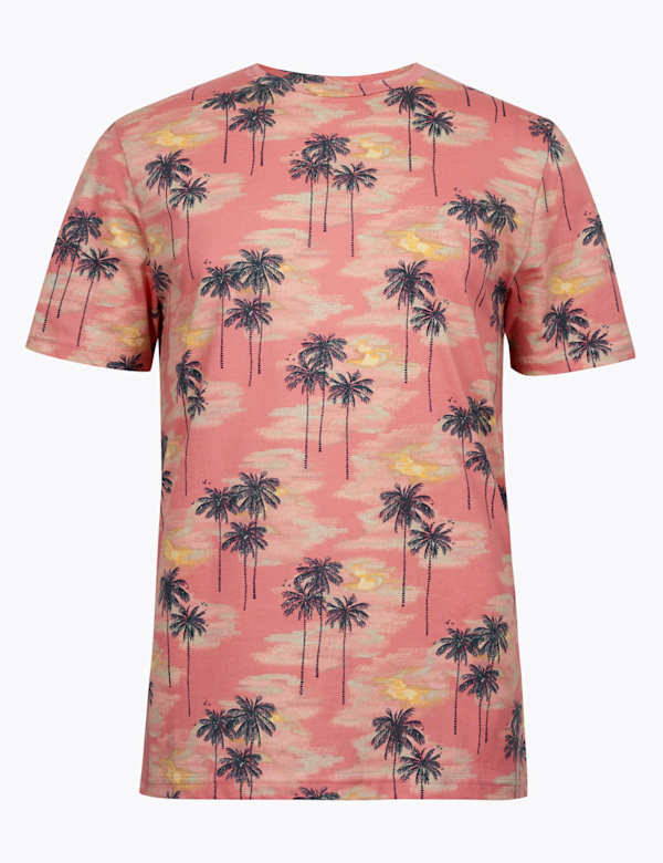 Pure Cotton Hawaiian Print T-Shirt