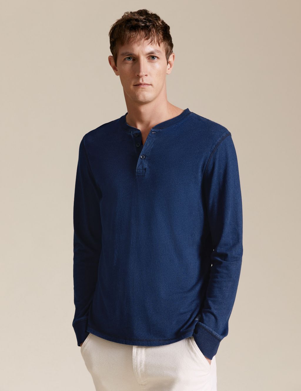 Wetherby Pure Cotton Henley T-Shirt image 1