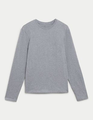 Pure Cotton Long Sleeve T-Shirt | M&S GR